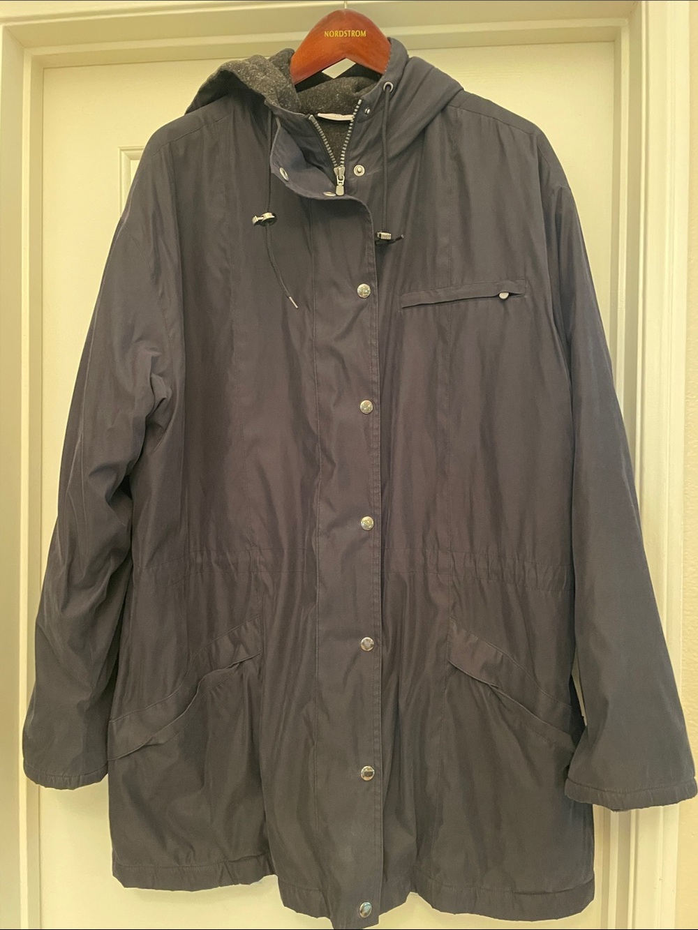 Nordstrom Women's Hooded fleece lined jacket - Black size XXL